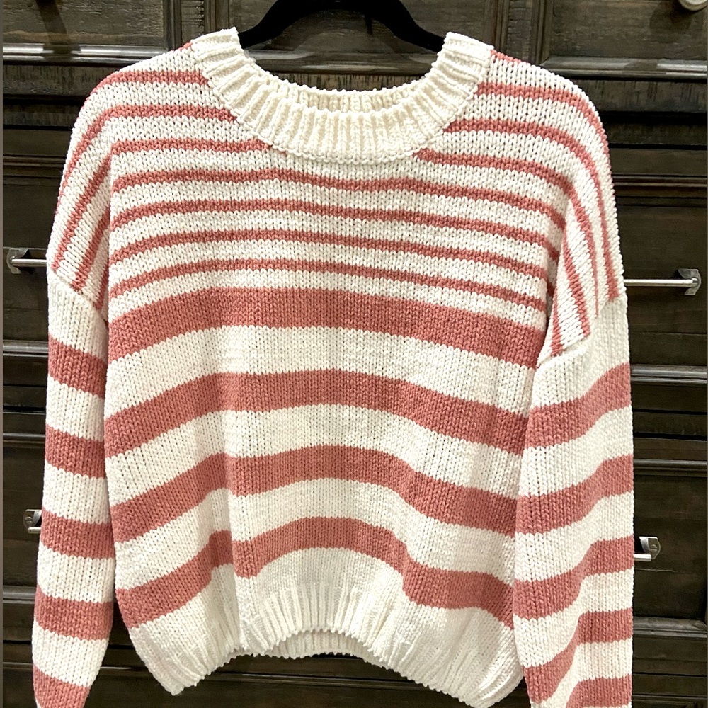 Soft Pink Striped Sweater